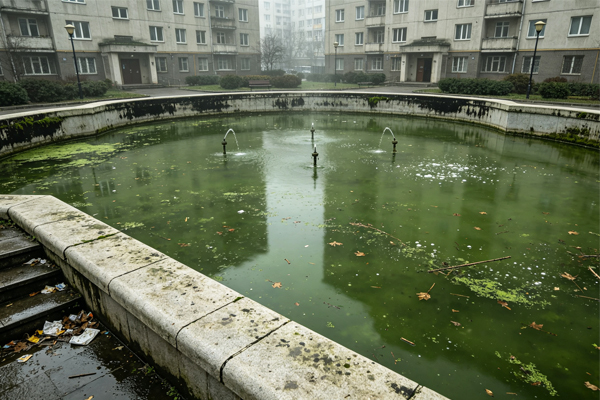 小区喷泉水景夏天水浑还有臭味该如何治理?